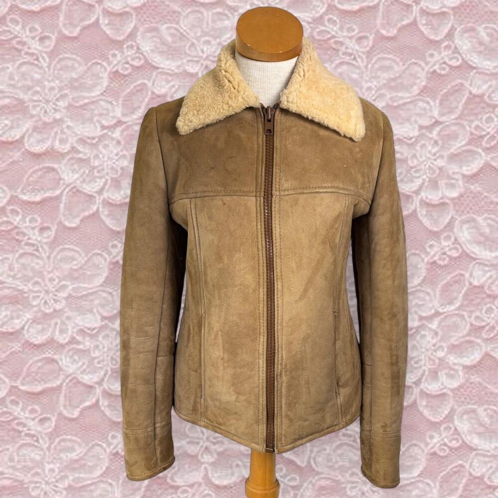 Handcrafted Vintage Sheepskin Suede Wool Pile B-3 Bomber Jacket New Zealand